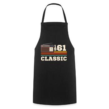 Anniversary 1961 retro classic - Cooking Apron - black - Front - AI Model Male 185 dark (185cm)