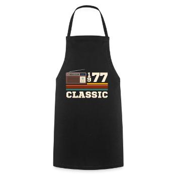Anniversary 1977 retro classic - Cooking Apron - black - Front - AI Model Male 185 dark (185cm)