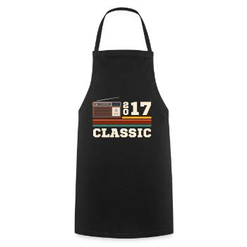 Anniversaire 2017 retro classic - Tablier de cuisine - noir - Devant - AI Model Male 185 dark (185cm)