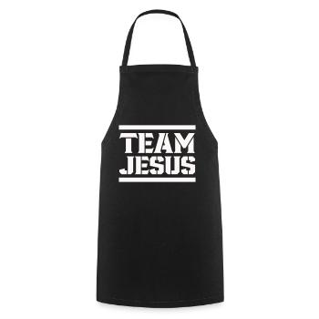 L’équipe de Jésus - Tablier de cuisine - noir - Devant - AI Model Male 185 dark (185cm)