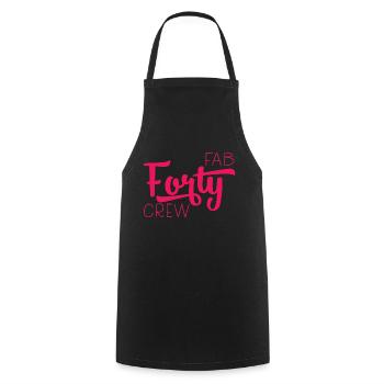 40th birthday: Fab Forty Crew - Cooking Apron - black - Front - AI Model Male 185 dark (185cm)