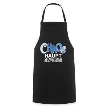 Chaos Beauftragter - lustiger Spruch für Väter - Kochschürze - Schwarz - Vorne - AI Model Male 185 dark (185cm)