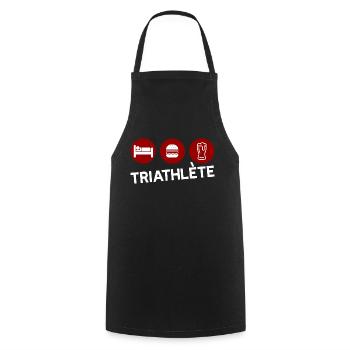 Triathlète humour cadeau - Tablier de cuisine - noir - Devant - AI Model Male 185 dark (185cm)