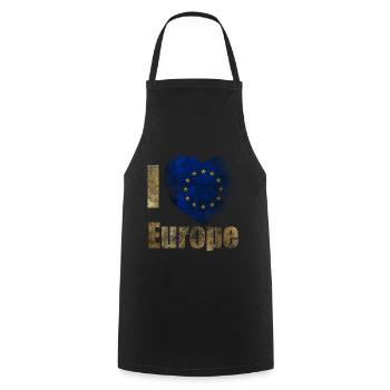 EUROPA Ich liebe Europa - Kochschürze - Schwarz - Vorne - AI Model Male 185 dark (185cm)
