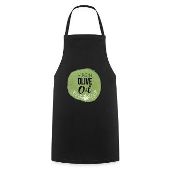 Olive Geschenk - Kochschürze - Schwarz - Vorne - AI Model Male 185 dark (185cm)