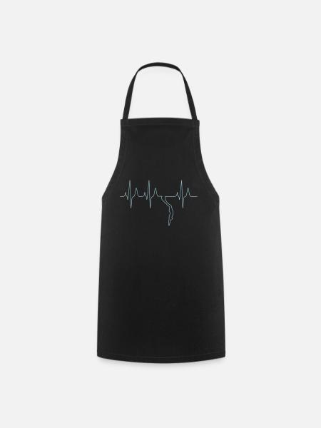 Free diving freediver heartbeat - Cooking Apron - black