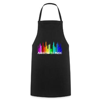 Addicted to Music Equalizer Sound Regler - Kochschürze - Schwarz - Vorne - AI Model Male 185 dark (185cm)