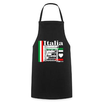 Italia Cinque Terre blanc - Tablier de cuisine - noir - Devant - AI Model Male 185 dark (185cm)