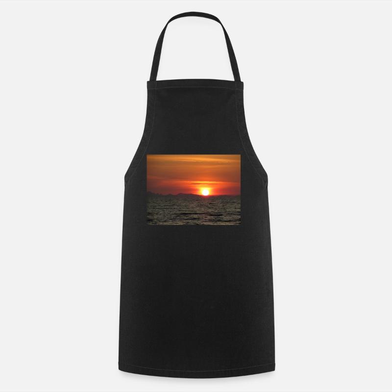 coucher du soleil - Tablier de cuisine - noir