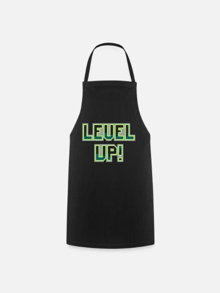 Level Up (Pixel-Schriftzug) - Kochschürze - Schwarz