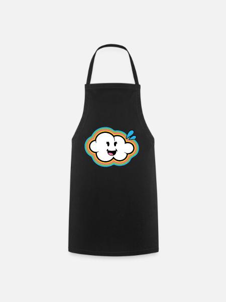 Smiley Kawaii Cloud - Kochschürze - Schwarz