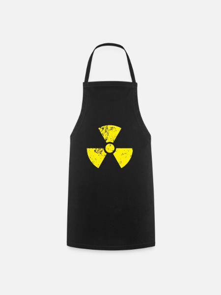 Radioactif jaune, symbole de la radioactivité - Tablier de cuisine - noir