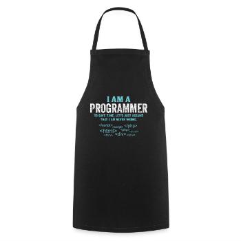I Am A Programmer... - Cooking Apron - black - Front - AI Model Male 185 dark (185cm)