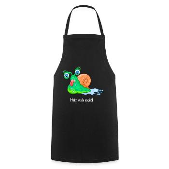 Ne me précipite pas, gros escargot, gros, cours, - Tablier de cuisine - noir - Devant - AI Model Male 185 dark (185cm)
