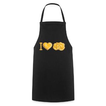 I love gold - Cooking Apron - black - Front - AI Model Male 185 dark (185cm)