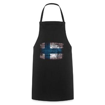 Finlande - Finland - Tablier de cuisine - noir - Devant - AI Model Male 185 dark (185cm)