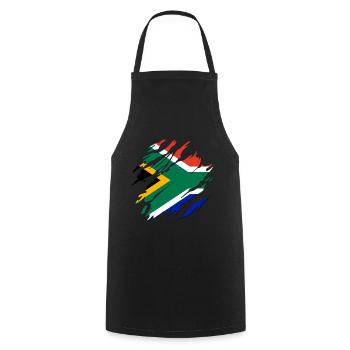 Drapeau Afrique du Sud Afrique - Tablier de cuisine - noir - Devant - AI Model Male 185 dark (185cm)