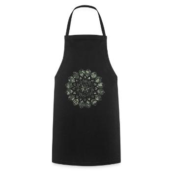 Mandala - Kochschürze - Schwarz - Vorne - AI Model Male 185 dark (185cm)