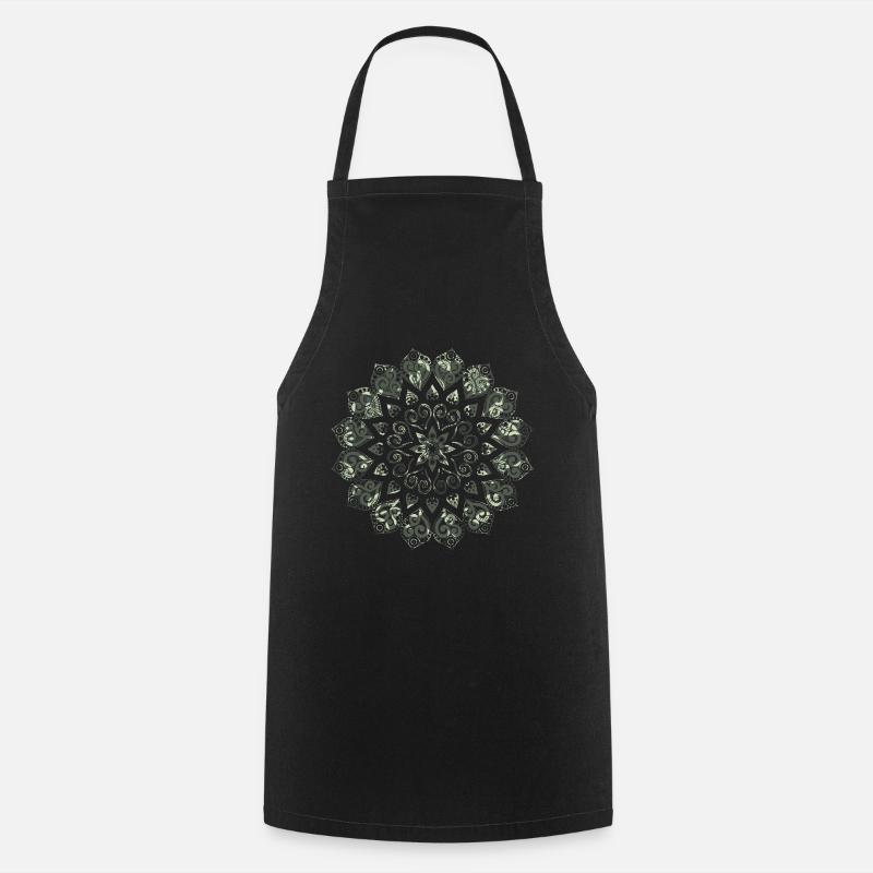 Mandala - Kochschürze - Schwarz