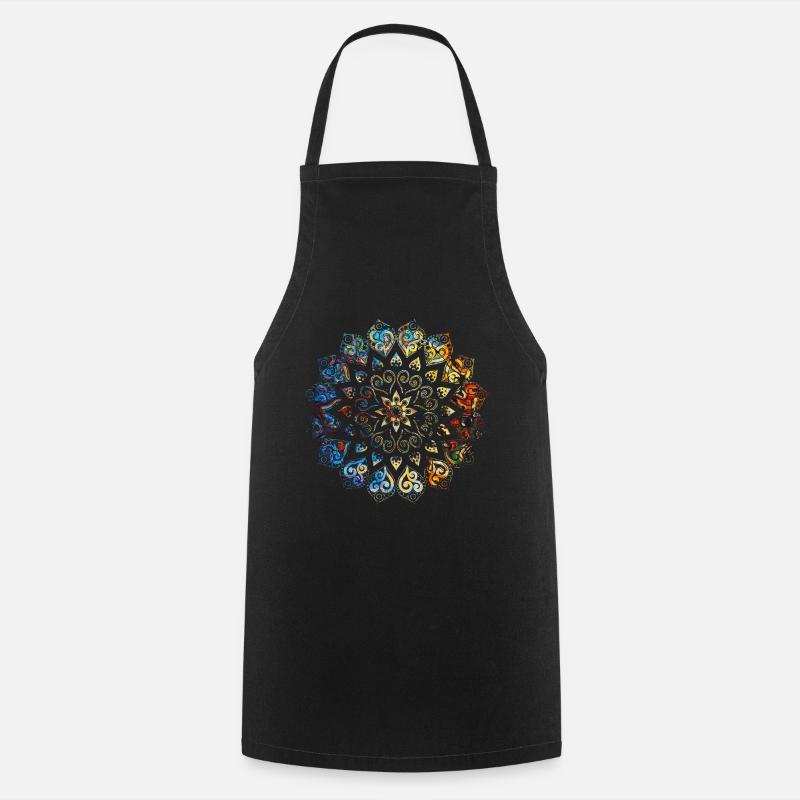 Mandala - Tablier de cuisine - noir