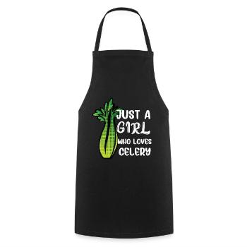 Just a girl who loves celery - Cooking Apron - black - Front - AI Model Male 185 dark (185cm)