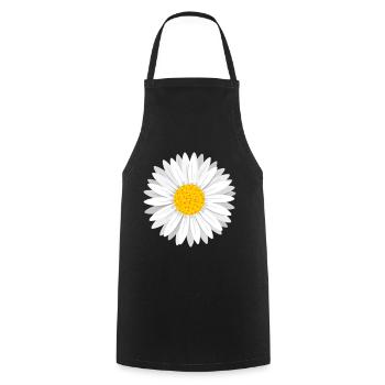 Daisy Flower White Daisy Flower Flowers - Cooking Apron - black - Front - AI Model Male 185 dark (185cm)