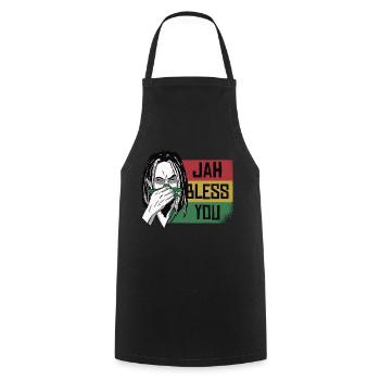 Jah Bless Rasta Raggae Ragga Wurzeln Gott Rasta - Kochschürze - Schwarz - Vorne - AI Model Male 185 dark (185cm)