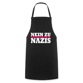 Nein zu nazis - Kochschürze - Schwarz - Vorne - AI Model Male 185 dark (185cm)