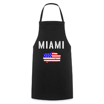 Miami Urlaub USA Flagge Reisen Amerika Florida - Kochschürze - Schwarz - Vorne - AI Model Male 185 dark (185cm)