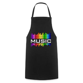 Musique l’égaliseur arc-en-ciel danse concert de rock - Tablier de cuisine - noir - Devant - AI Model Male 185 dark (185cm)