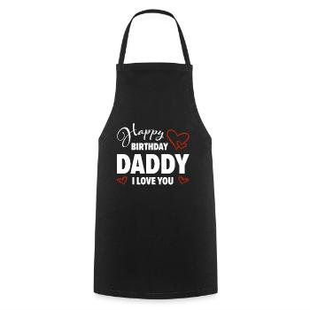 Joyeux anniversaire Papa T’aime Bébé Cadeau - Tablier de cuisine - noir - Devant - AI Model Male 185 dark (185cm)