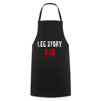 leg story 10 dollar - Cooking Apron - black - Front - AI Model Male 185 dark (185cm)