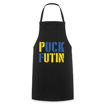 Puck futin Ukraine - Kochschürze - Schwarz - Vorne - AI Model Male 185 dark (185cm)