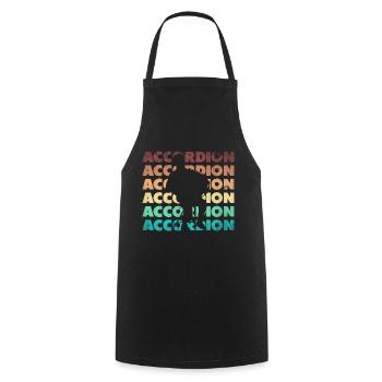 Accordion Accordionist Accordion Player Silhouette - Kochschürze - Schwarz - Vorne - AI Model Male 185 dark (185cm)