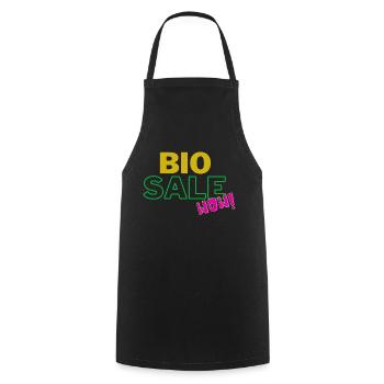 bio sale wow, sayings, gift - Cooking Apron - black - Front - AI Model Male 185 dark (185cm)