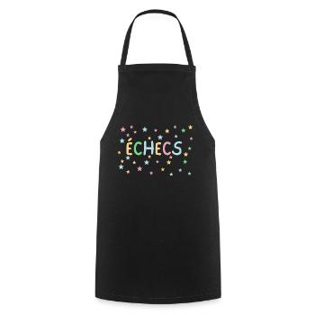 échecs pastel étoiles - Tablier de cuisine - noir - Devant - AI Model Male 185 dark (185cm)