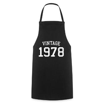 Millésime 1978 - 44 ans, cadeau de 44e anniversaire - Tablier de cuisine - noir - Devant - AI Model Male 185 dark (185cm)