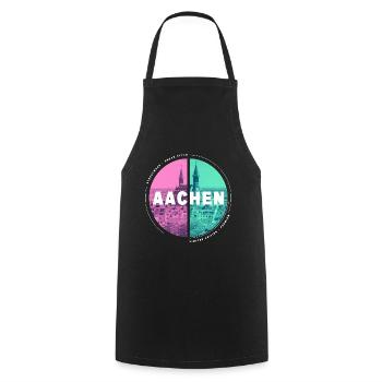 Aachen Germany City Skyline Home Love - Cooking Apron - black - Front - AI Model Male 185 dark (185cm)