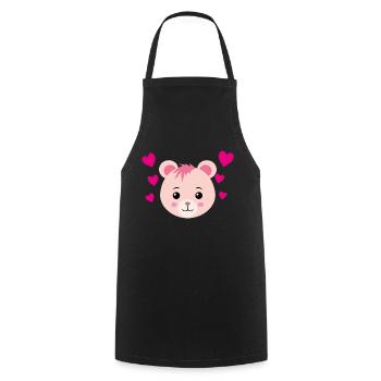 Cœurs d’ours - Tablier de cuisine - noir - Devant - AI Model Male 185 dark (185cm)