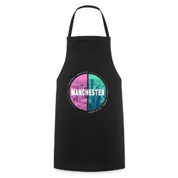 Manchester England UK City Skyline Home Love - Cooking Apron - black - Front - AI Model Male 185 dark (185cm)