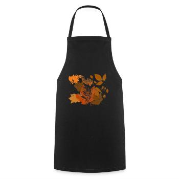 Autumn leaf - Cooking Apron - black - Front - AI Model Male 185 dark (185cm)