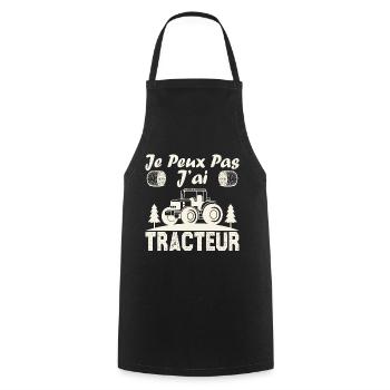 Je peux pas j ai tracteur - Tablier de cuisine - noir - Devant - AI Model Male 185 dark (185cm)