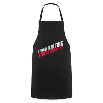 trop près de moi - Tablier de cuisine - noir - Devant - AI Model Male 185 dark (185cm)