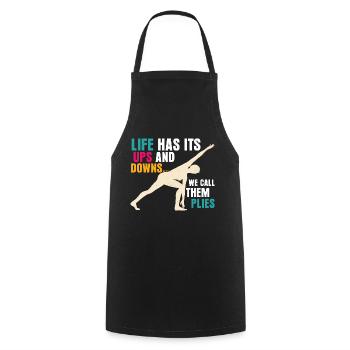 La vie a ses hauts et ses bas... Nous les appelons Plies P - Tablier de cuisine - noir - Devant - AI Model Male 185 dark (185cm)