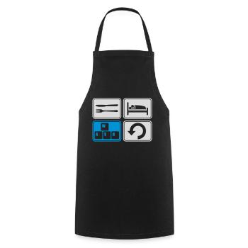 Gaming daily repeat computer - Cooking Apron - black - Front - AI Model Male 185 dark (185cm)