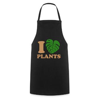 I love plants - Cooking Apron - black - Front - AI Model Male 185 dark (185cm)