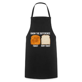 Know The Difference Toast Toast Breakfast lover - Cooking Apron - black - Front - AI Model Male 185 dark (185cm)