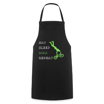 Eat Sleep BMX Repeat - Kochschürze - Schwarz - Vorne - AI Model Male 185 dark (185cm)