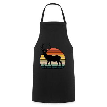 Deer Retro Vintage Style 60s 70s Men Women G - Cooking Apron - black - Front - AI Model Male 185 dark (185cm)
