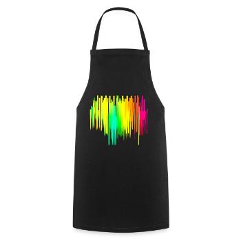 Rainbow dégradé coloré cool rétro tendance Art 2 - Tablier de cuisine - noir - Devant - AI Model Male 185 dark (185cm)
